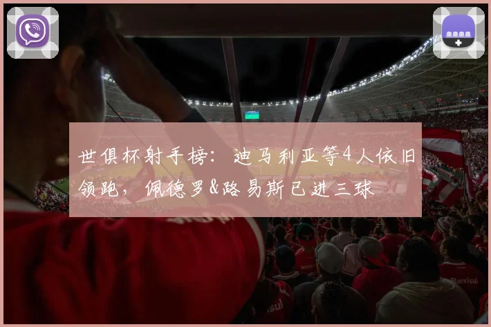 世俱杯射手榜：迪马利亚等4人依旧领跑，佩德罗&路易斯已进三球