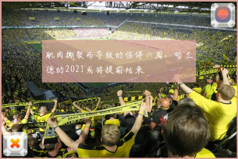 肌肉撕裂而导致的伤停六周，哈兰德的2021或将提前结束
